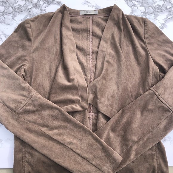 Dalia Jackets & Blazers - Dalia Drape Front Faux Suede Jacket